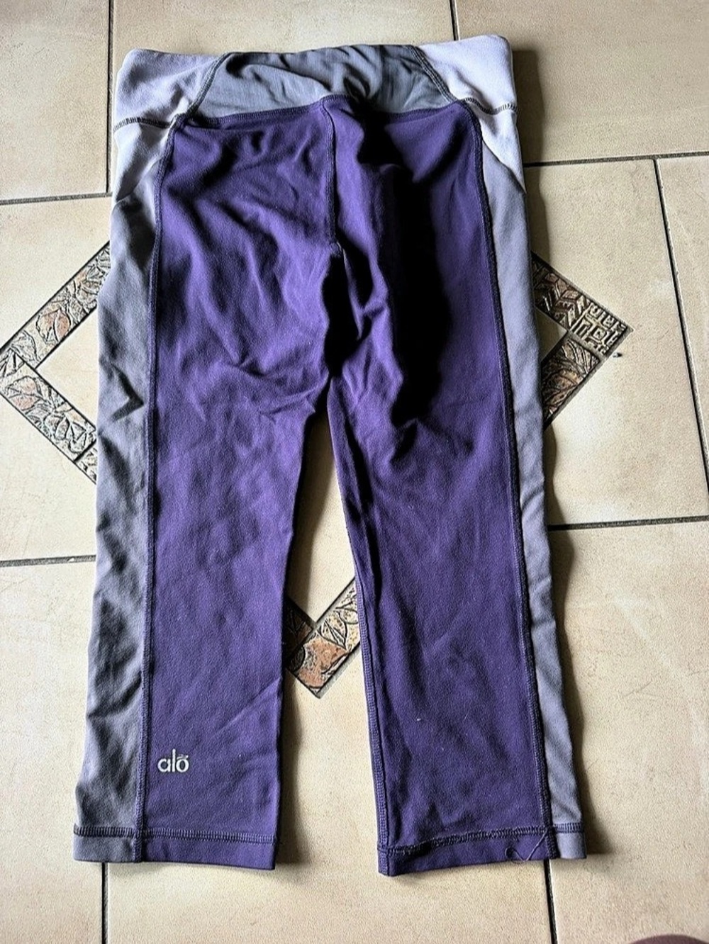 Alo Yoga Purple & Gray Athletic Leggings